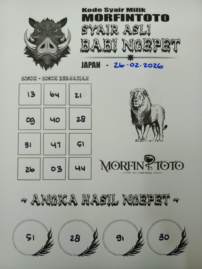 SYAIR TOGEL BABI NGEPET JAPAN 26 FEBRUARI 2026