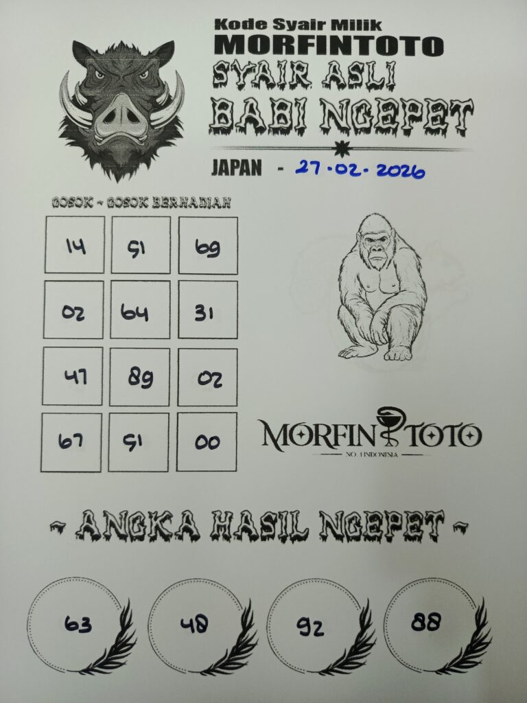 SYAIR TOGEL BABI NGEPET JAPAN 27 FEBRUARI 2026