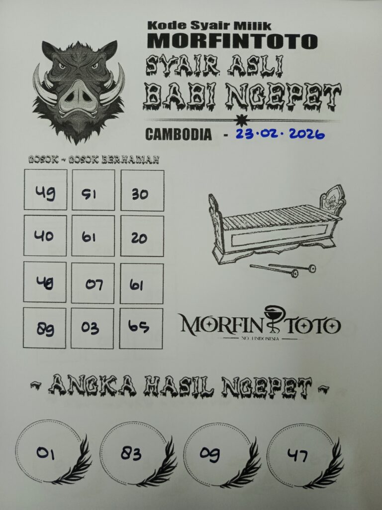 SYAIR TOGEL BABI NGEPET CAMBODIA 23 FEBRUARI 2026
