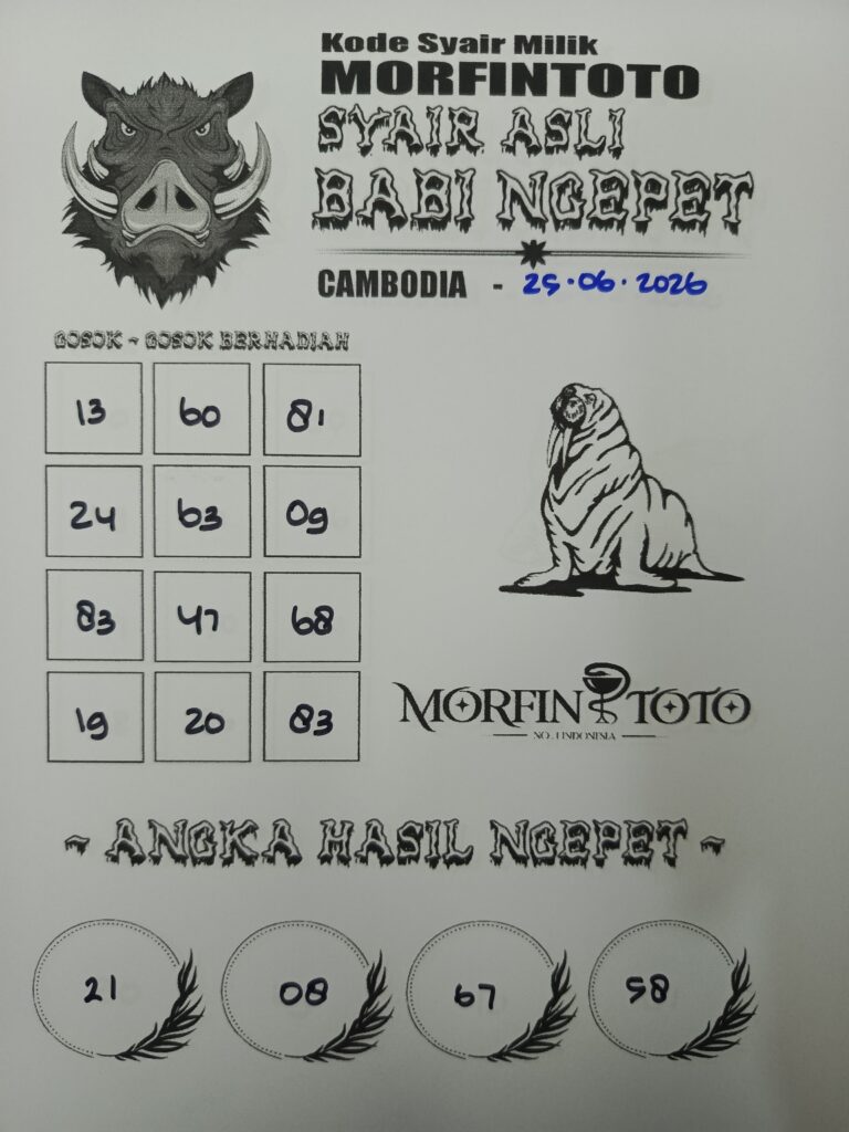 SYAIR TOGEL BABI NGEPET CAMBODIA 25 FEBRUARI 2026
