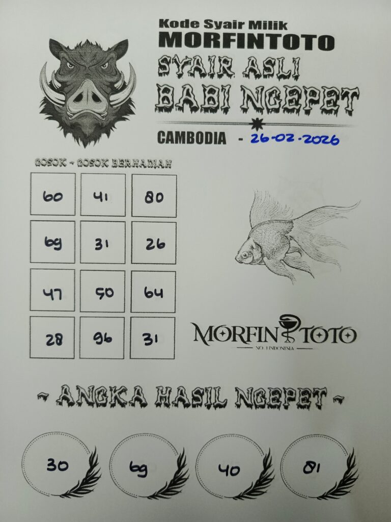 SYAIR TOGEL BABI NGEPET CAMBODIA 26 FEBRUARI 2026
