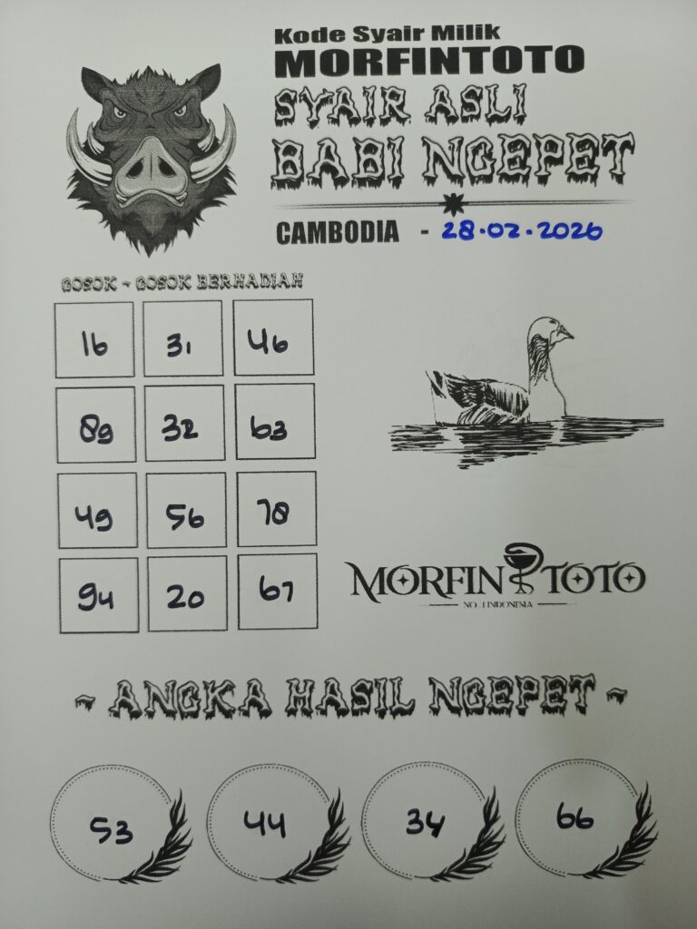 SYAIR TOGEL BABI NGEPET CAMBODIA 28 FEBRUARI 2026