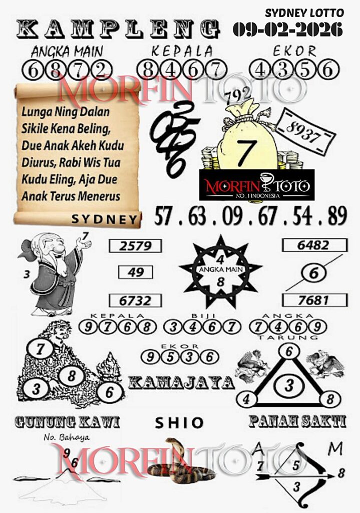 SYAIR TOGEL KAMPLENG SYDNEY LOTTO 09 MARET 2026