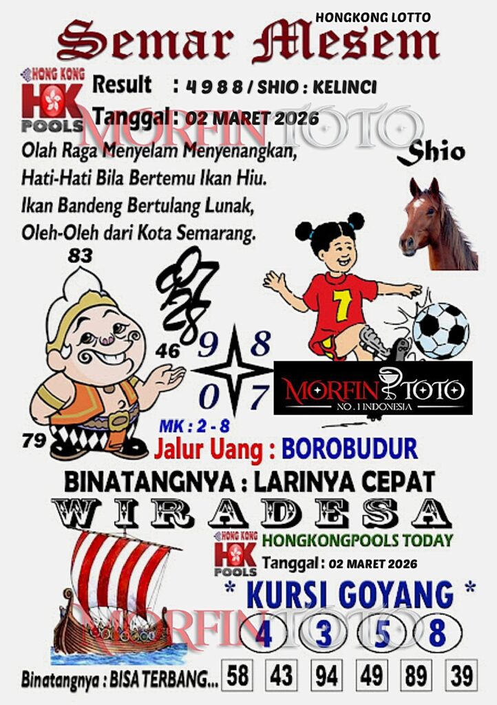 SYAIR TOGEL SEMAR MESEM  HONGKONG LOTTO 02 MARET 2026