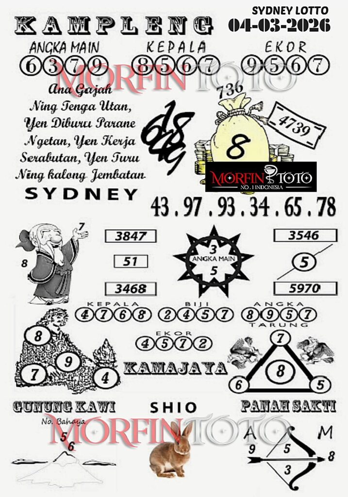 SYAIR TOGEL KAMPLENG SYDNEY LOTTO 04 MARET 2046