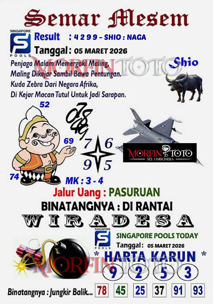 SYAIR TOGEL SINGAPORE SEMAR MESEM 05 MARET 2026