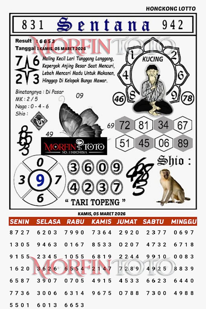 SYAIR TOGEL SENTANA  HONGKONG LOTTO 05 MARET 2026