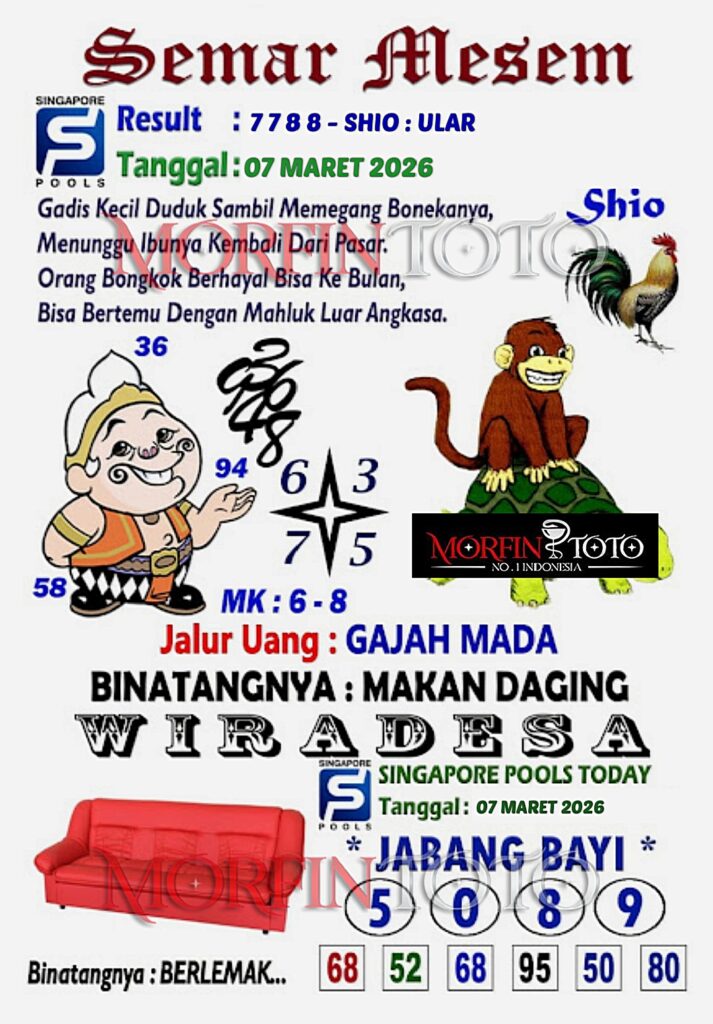 SYAIR TOGEL SINGAPORE SEMAR MESEM 07 MARET 2026