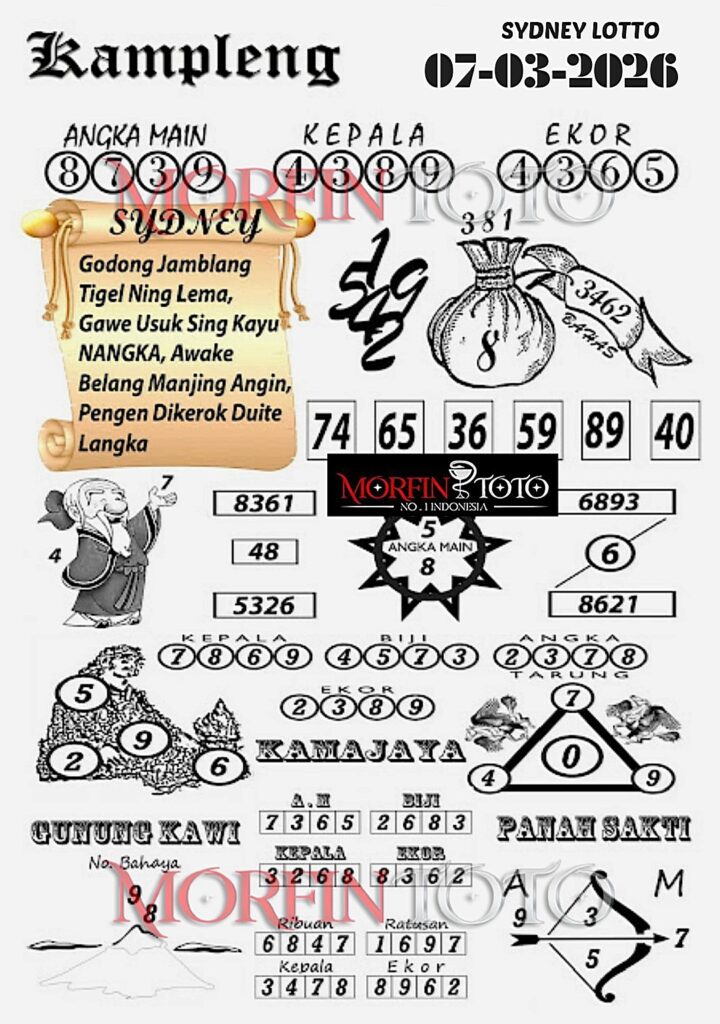 SYAIR TOGEL KAMPLENG SYDNEY LOTTO 07 MARET 2026