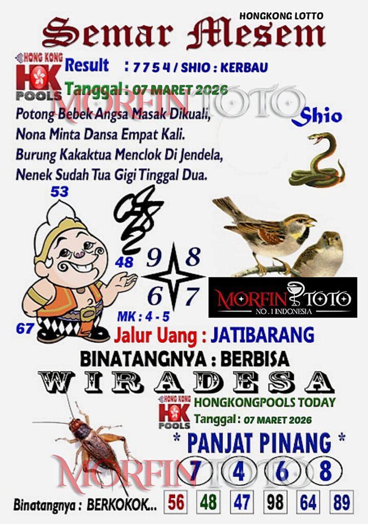 SYAIR TOGEL SEMAR MESEM  HONGKONG LOTTO 07 MARET 2026