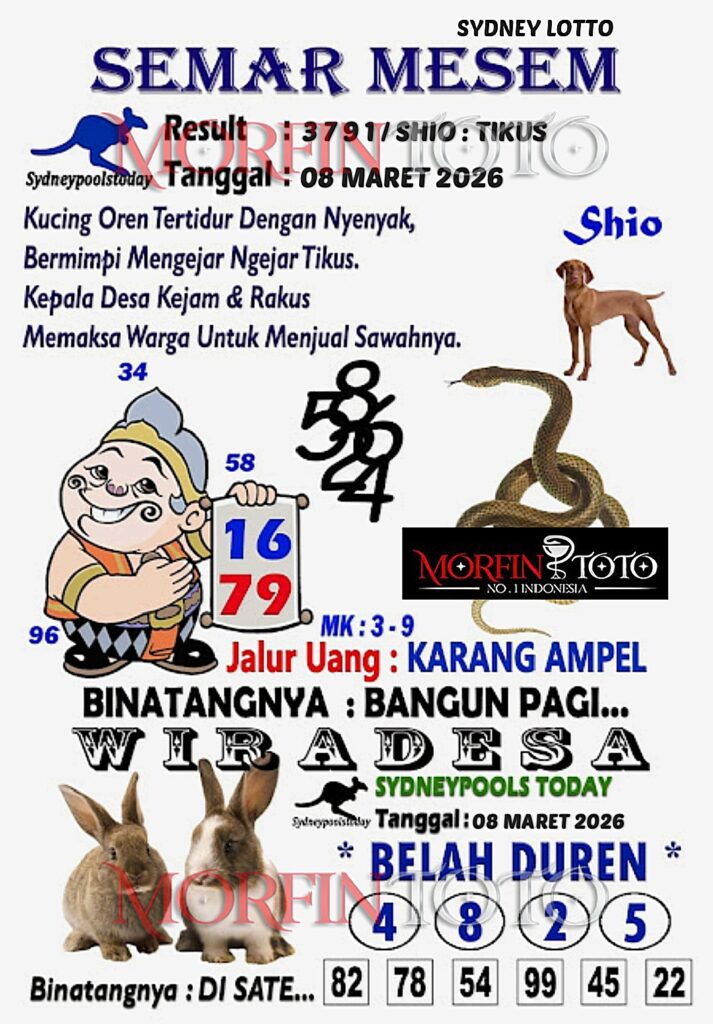 SYAIR TOGEL SEMAR MESEM SYDNEY LOTTO 08 MARET 2026