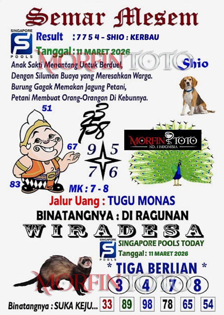 SYAIR TOGEL SINGAPORE SEMAR MESEM 11 MARET 2026