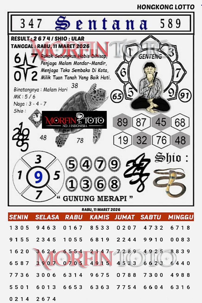 SYAIR TOGEL SENTANA  HONGKONG LOTTO 11 MARET 2026
