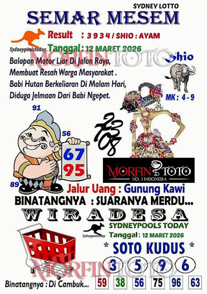 SYAIR TOGEL SEMAR MESEM SYDNEY LOTTO 12 MARET 2026