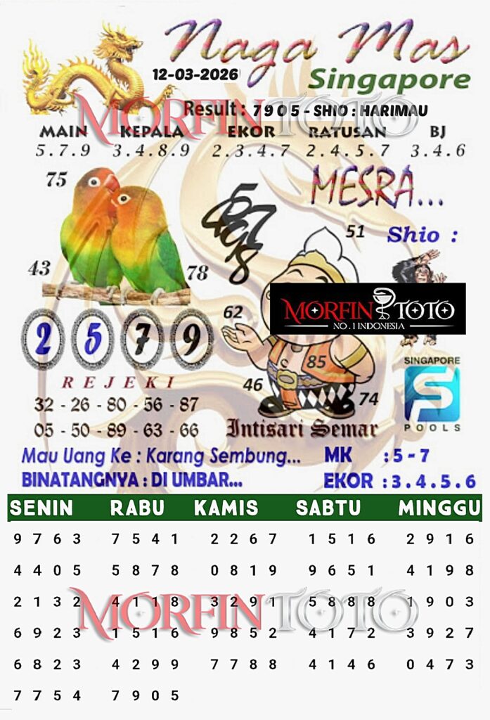 SYAIR TOGEL SINGAPORE NAGA MAS 12  MARET 2026