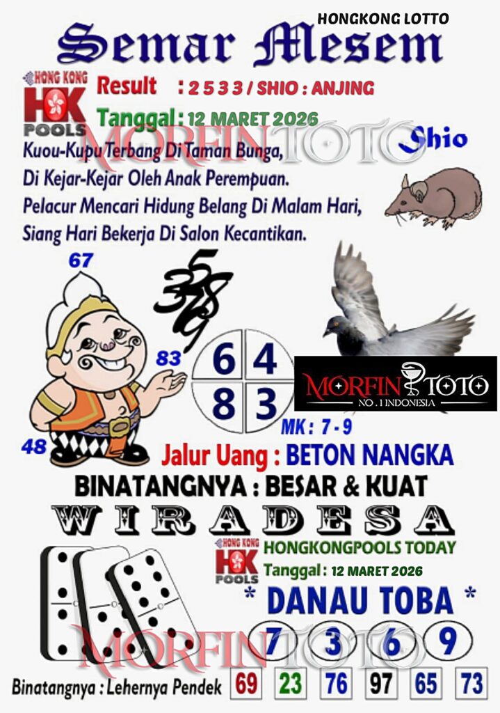 SYAIR TOGEL SEMAR MESEM  HONGKONG LOTTO 12 MARET 2026
