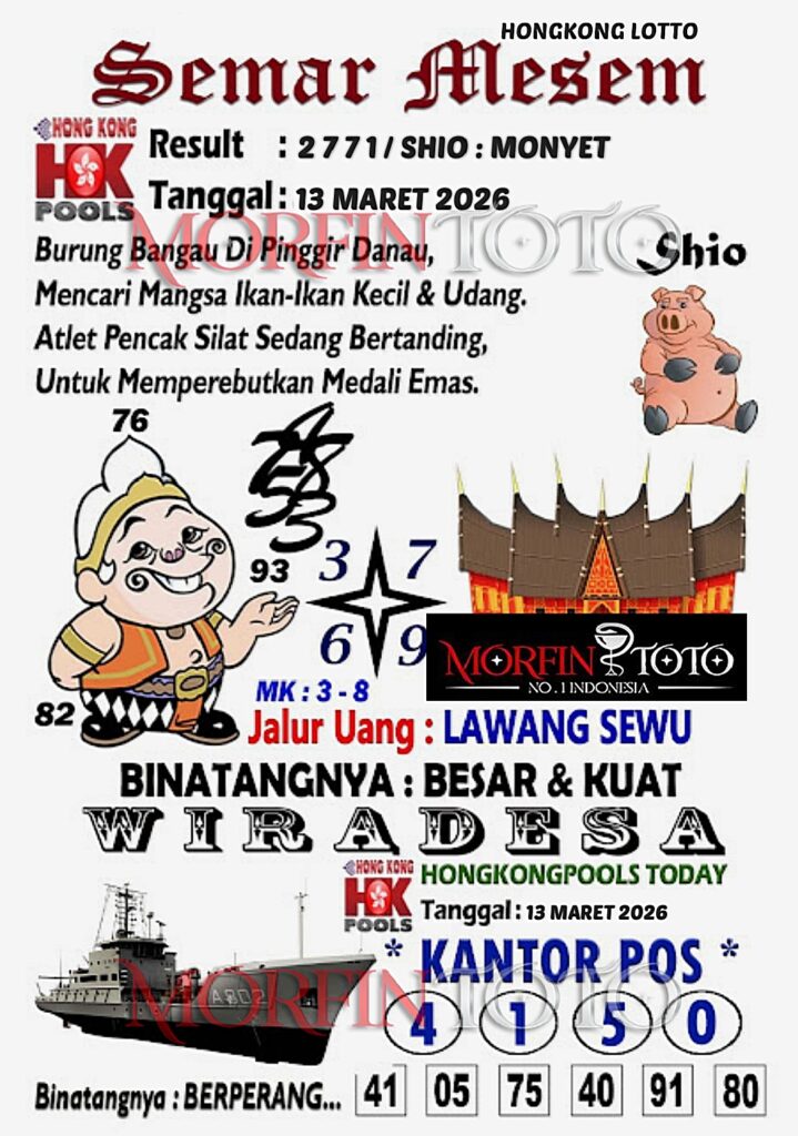 SYAIR TOGEL SEMAR MESEM  HONGKONG LOTTO 13 MARET 2026