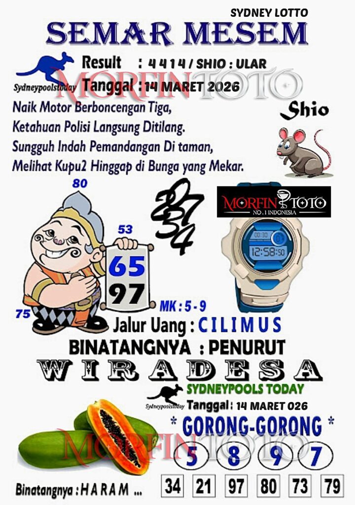 SYAIR TOGEL SEMAR MESEM SYDNEY LOTTO 14 MARET 2026