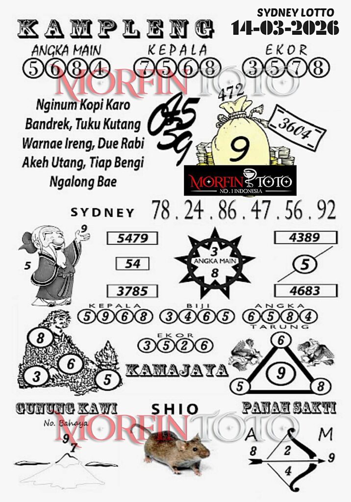 SYAIR TOGEL KAMPLENG SYDNEY LOTTO 14 MARET 2026