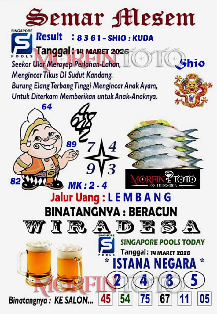 SYAIR TOGEL SINGAPORE SEMAR MESEM 14 MARET 2026