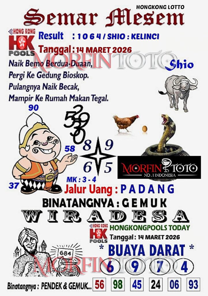 SYAIR TOGEL SEMAR MESEM  HONGKONG LOTTO 14 MARET 2026