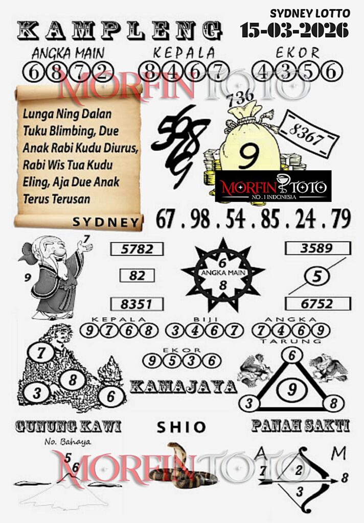 SYAIR TOGEL KAMPLENG SYDNEY LOTTO 15 MARET 2026