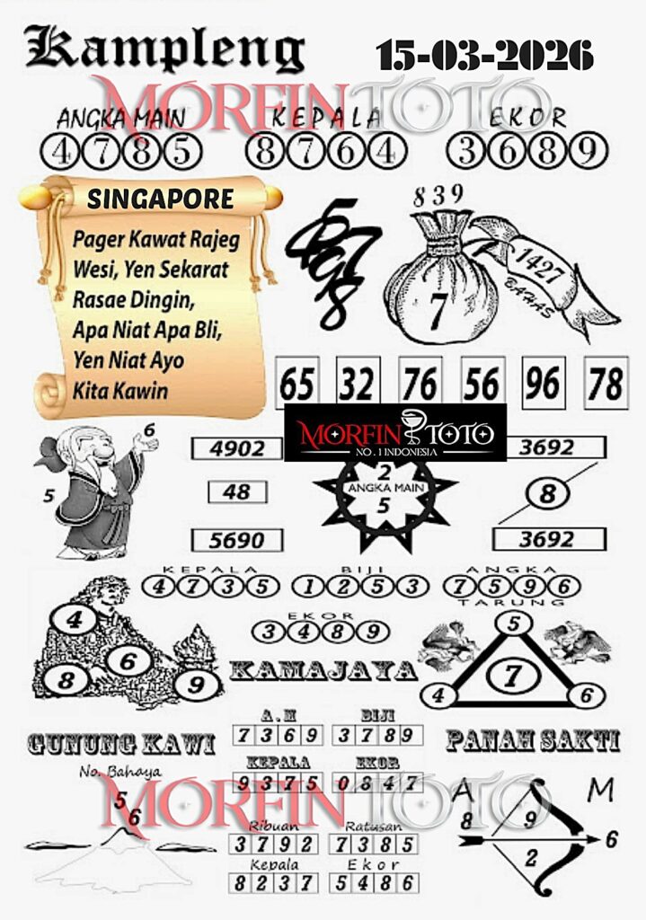 SYAIR TOGEL SINGAPORE KAMPLENG 15 MARET 2026