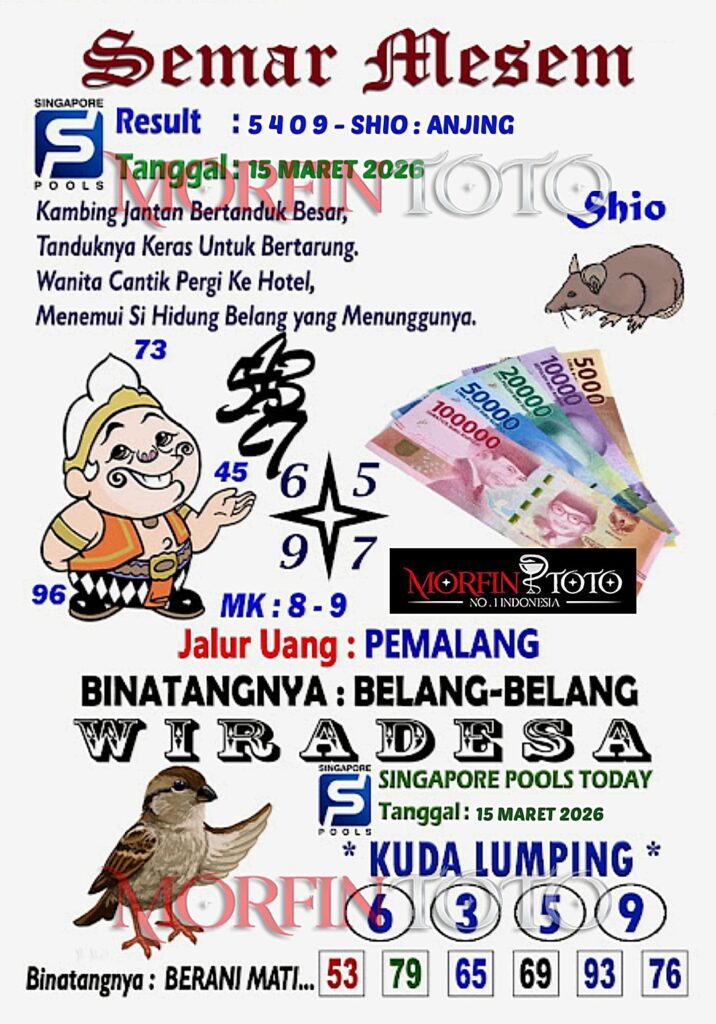 SYAIR TOGEL SINGAPORE SEMAR MESEM 15 MARET 2026