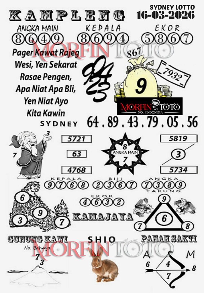 SYAIR TOGEL KAMPLENG SYDNEY LOTTO 16 MARET 2026