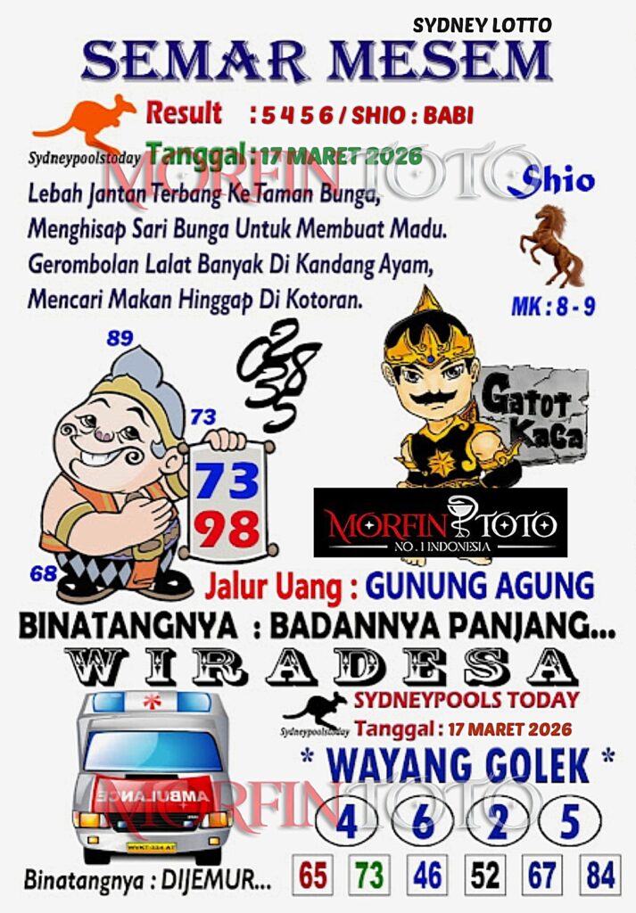 SYAIR TOGEL SEMAR MESEM SYDNEY LOTTO 17 MARET 2026