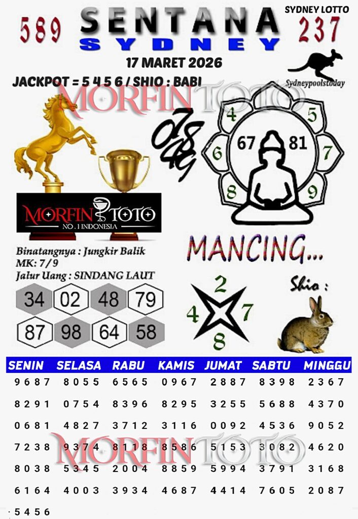 SYAIR TOGEL SENTANA SYDNEY LOTTO 17 MARET 2026