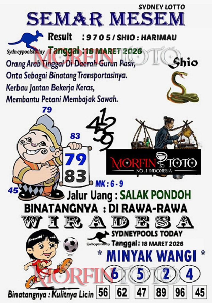 SYAIR TOGEL SEMAR MESEM SYDNEY LOTTO 18 MARET 2026