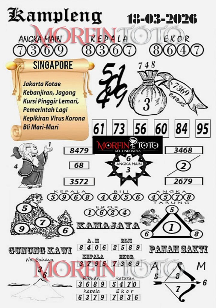 SYAIR TOGEL SINGAPORE KAMPLENG 18 MARET 2026
