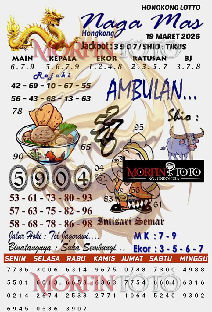 SYAIR TOGEL NAGA MAS  HONGKONG LOTTO 19 MARET 2026
