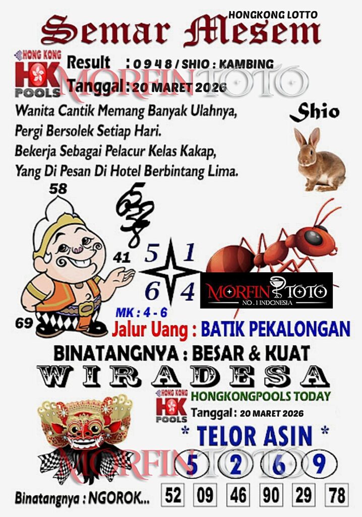 SYAIR TOGEL SEMAR MESEM  HONGKONG LOTTO 20 MARET 2026