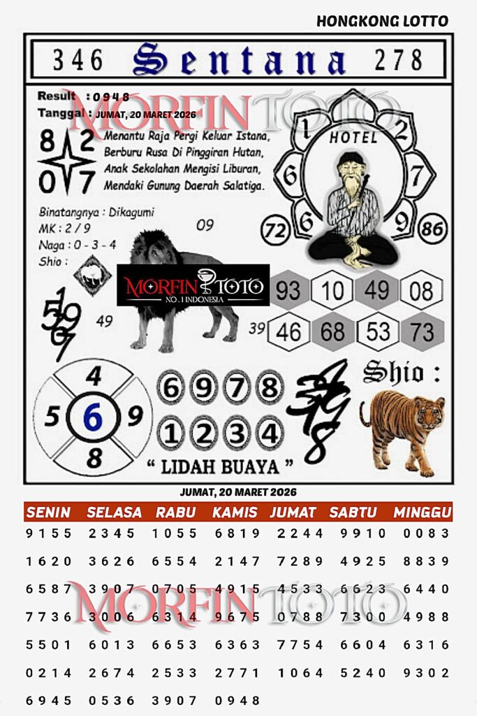 SYAIR TOGEL SENTANA  HONGKONG LOTTO 20 MARET 2026