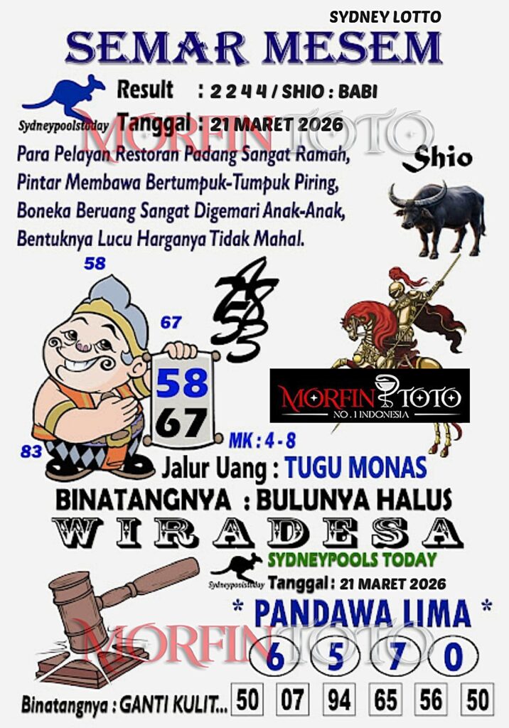 SYAIR TOGEL SEMAR MESEM SYDNEY LOTTO 21 MARET 2026