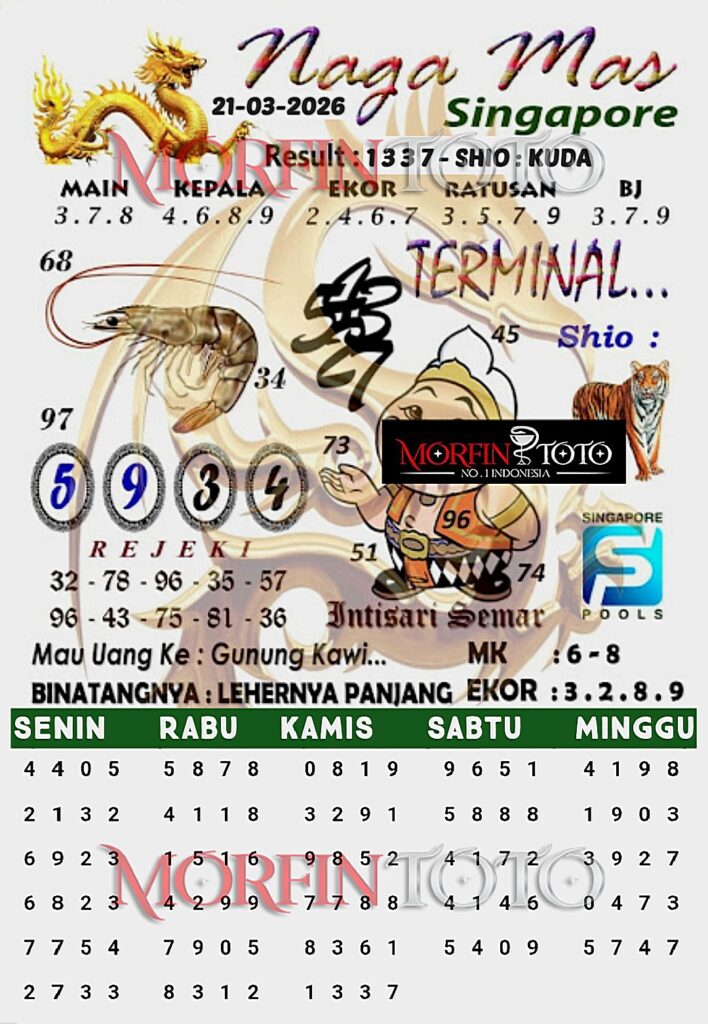 SYAIR TOGEL SINGAPORE NAGA MAS 21 MARET 2026