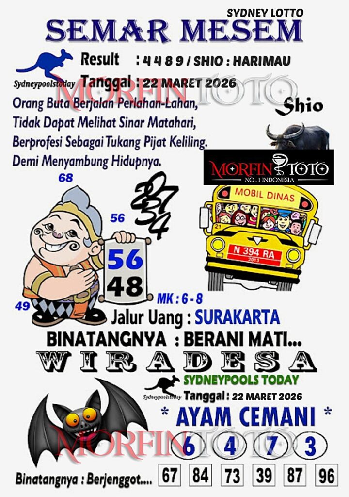SYAIR TOGEL SEMAR MESEM SYDNEY LOTTO 22 MARET 2026