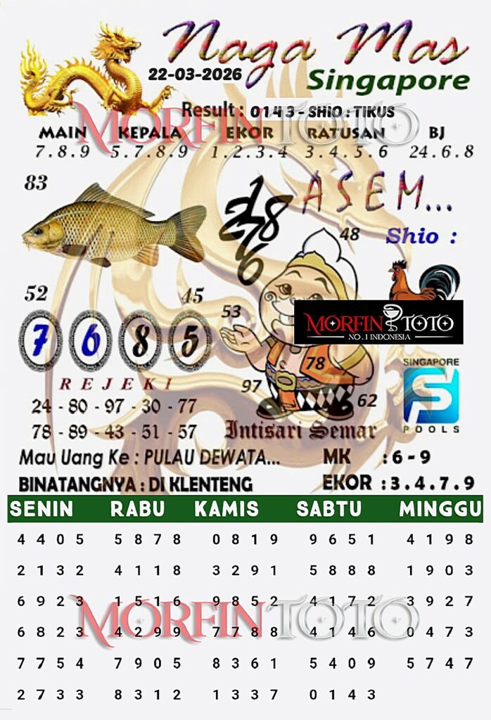 SYAIR TOGEL SINGAPORE NAGA MAS 22 MARET 2026