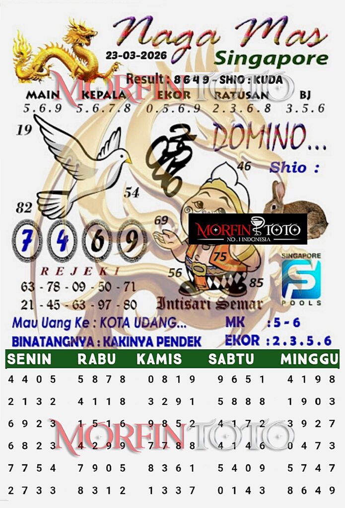 SYAIR TOGEL SINGAPORE NAGA MAS 23 MARET 2026
