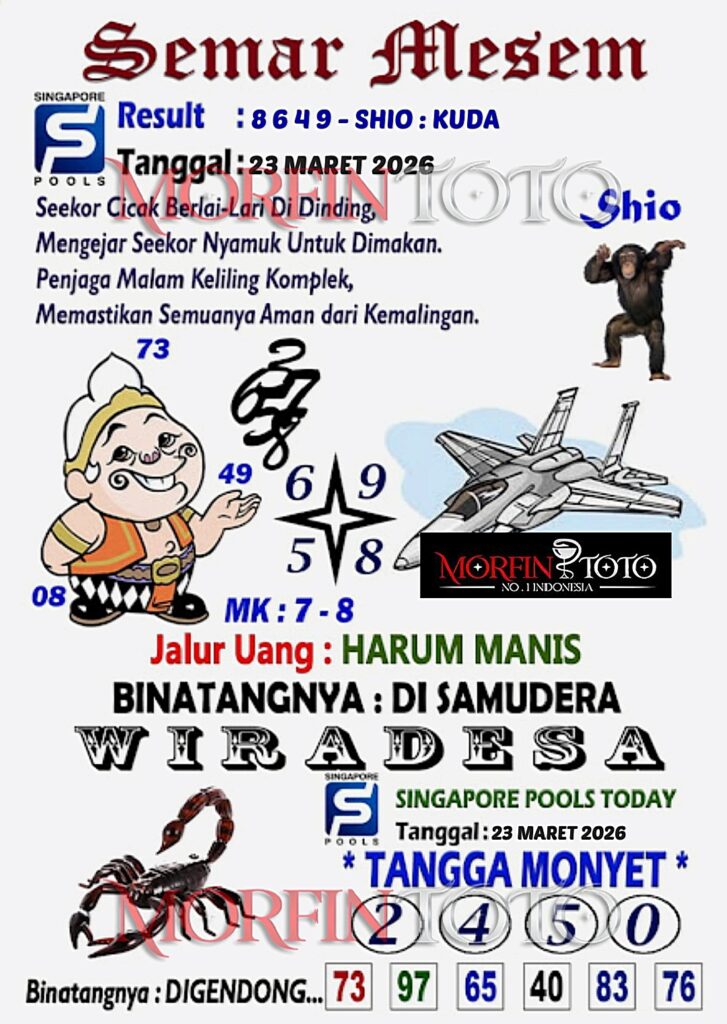 SYAIR TOGEL SINGAPORE SEMAR MESEM 23 MARET 2026