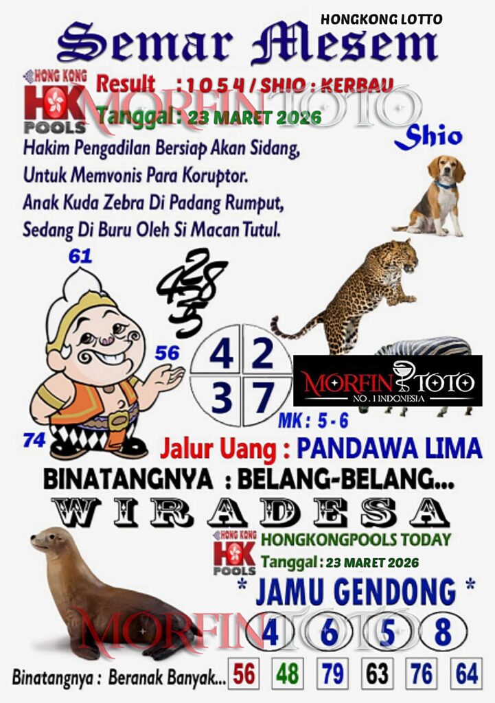 SYAIR TOGEL SEMAR MESEM HONGKONG LOTTO 23 MARET 2026
