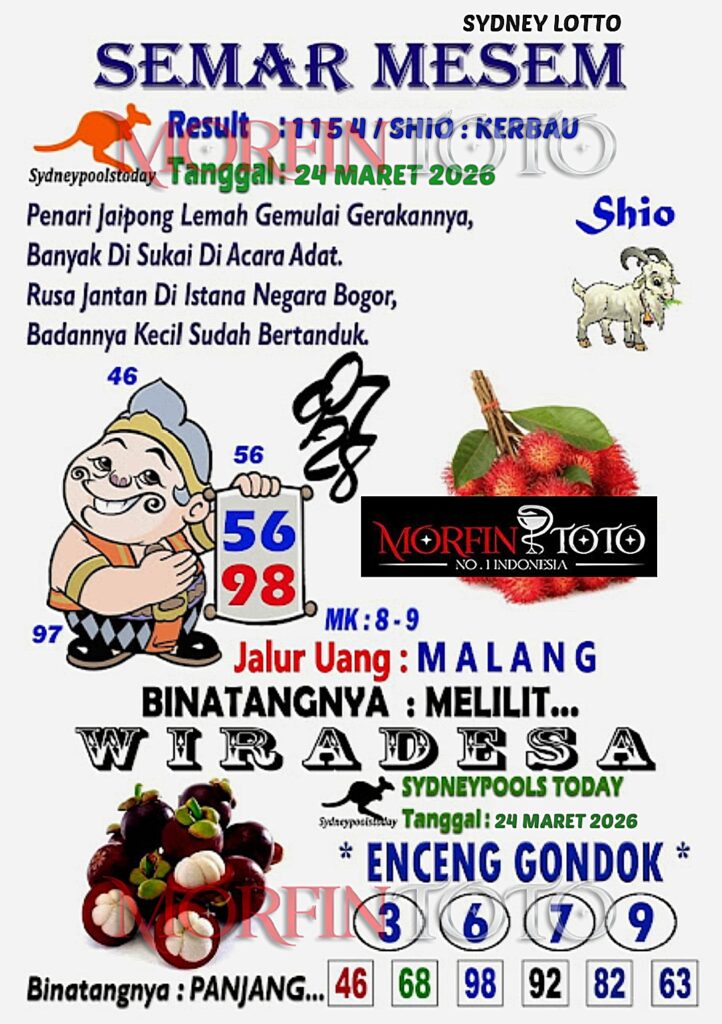 SYAIR TOGEL SEMAR MESEM SYDNEY LOTTO 24 MARET 2026