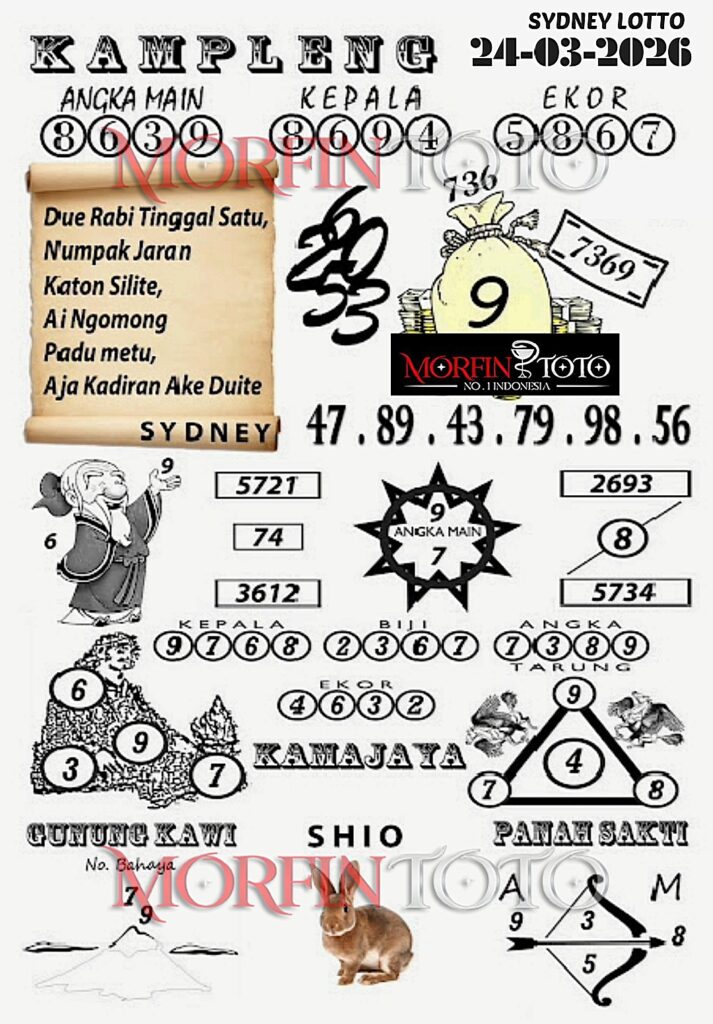 SYAIR TOGEL KAMPLENG SYDNEY LOTTO 24 MARET 2026
