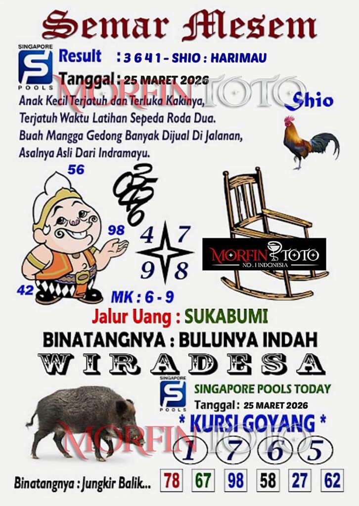 SYAIR TOGEL SINGAPORE SEMAR MESEM 25 MARET 2026
