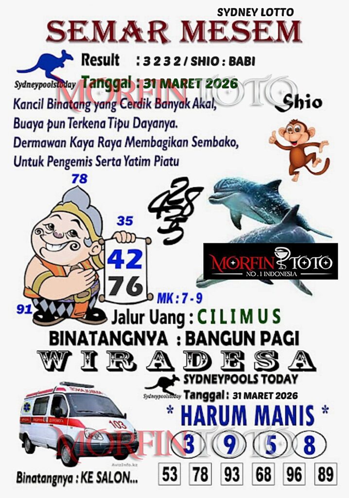 SYAIR TOGEL SEMAR MESEM SYDNEY LOTTO 31 MARET 2026
