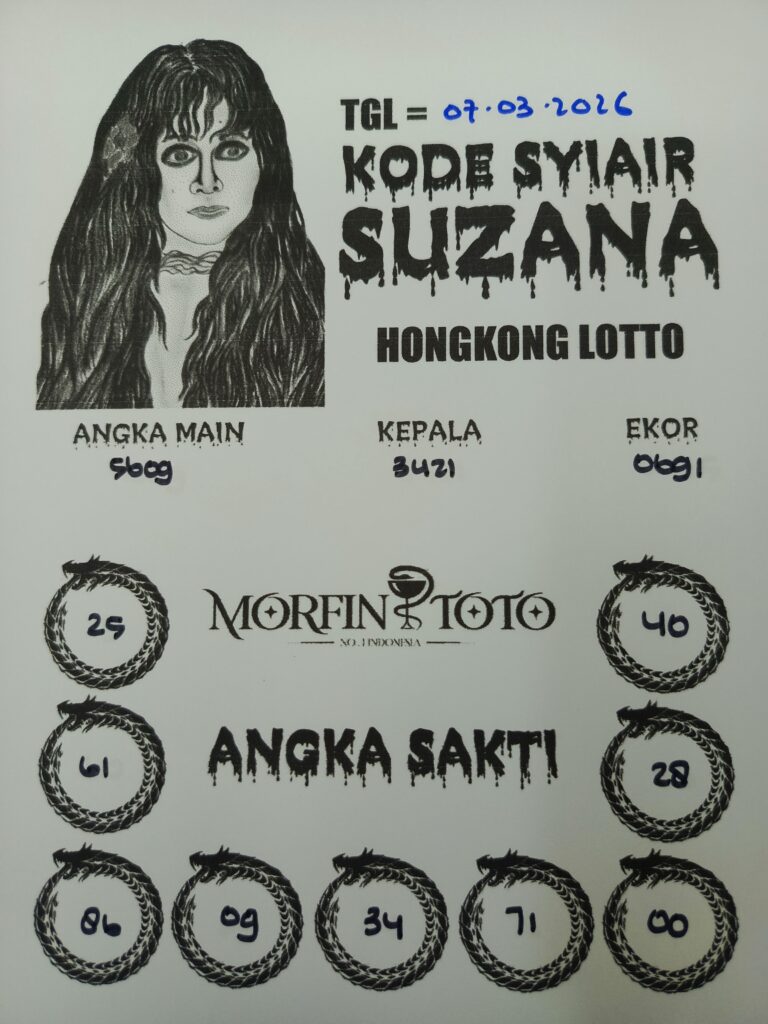 SYAIR TOGEL SUZANA  HONGKONG LOTTO 07 MARET 2026