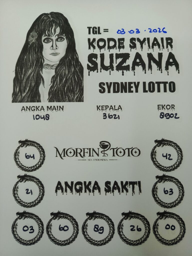 SYAIR TOGEL SUZANA SYDNEY LOTTO 03 MARET 2036