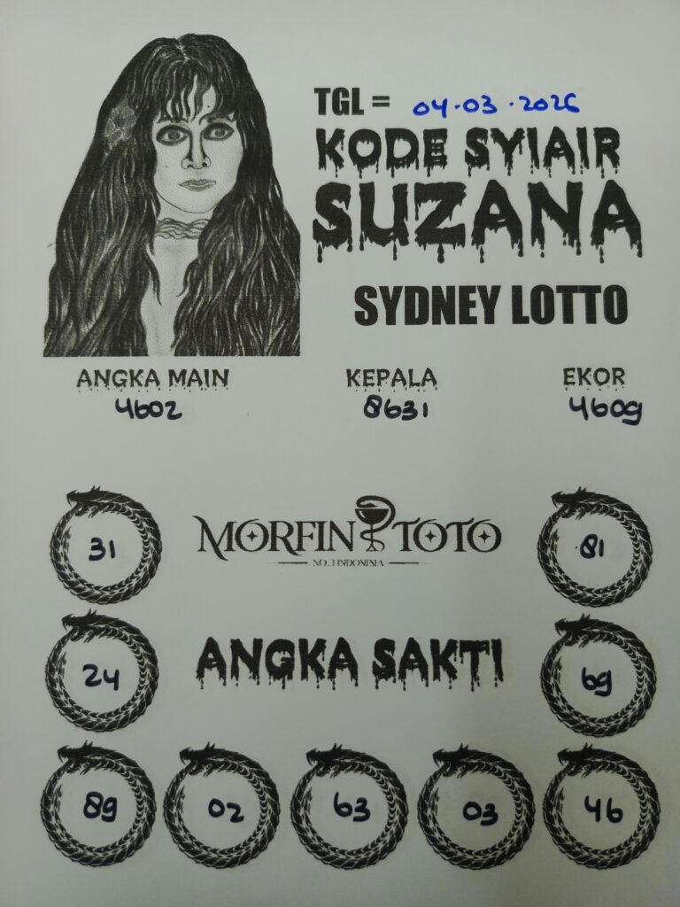 SYAIR TOGEL SUZANA SYDNEY LOTTO 04 MARET 2046